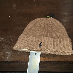 Ralph Lauren Classic Brown Knit Beanie